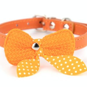 Vsepropejska Fashion obojek s motýlkem | 18 - 36 cm Barva: Oranžová