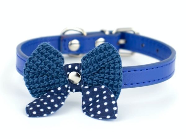 Vsepropejska Fashion obojek s motýlkem | 18 - 36 cm Barva: Tmavě-modrá