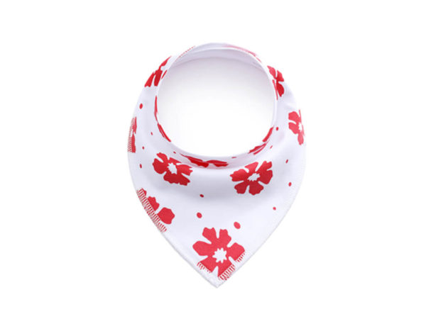 Vsepropejska Flover bílo-červený šátek pro psa s květinou
