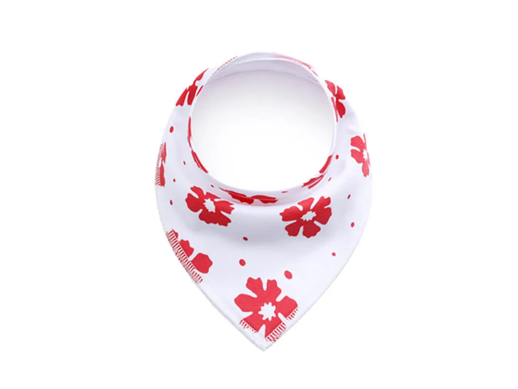 Vsepropejska Flover bílo-červený šátek pro psa s květinou