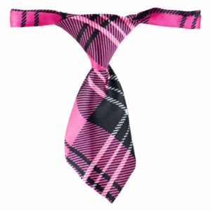Vsepropejska Jef černo-růžová károvaná kravata pro psa