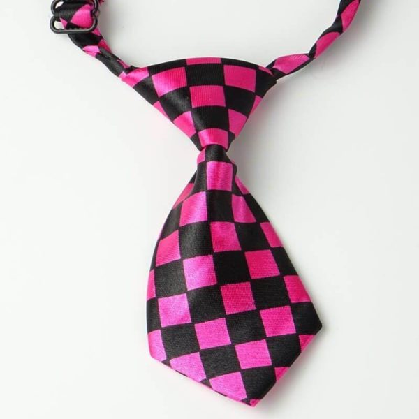 Vsepropejska Jerry růžová kostkovaná kravata pro psa