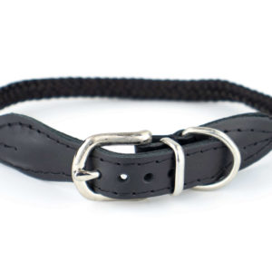 Vsepropejska Rope obojek pro psa z lana | 32 - 39 cm Barva: Černá