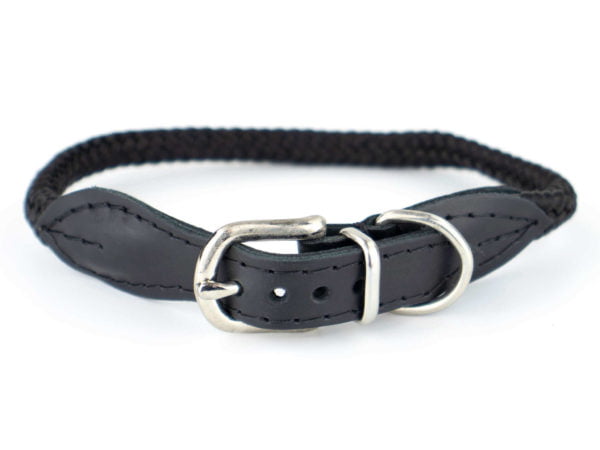 Vsepropejska Rope obojek pro psa z lana | 32 - 39 cm Barva: Černá