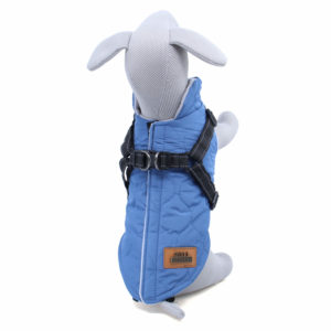 Vsepropejska Barbo zimní bunda pro psa s postrojem Barva: Modrá