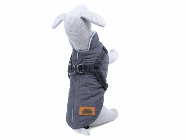 Vsepropejska Barbo zimní bunda pro psa s postrojem Barva: Šedá