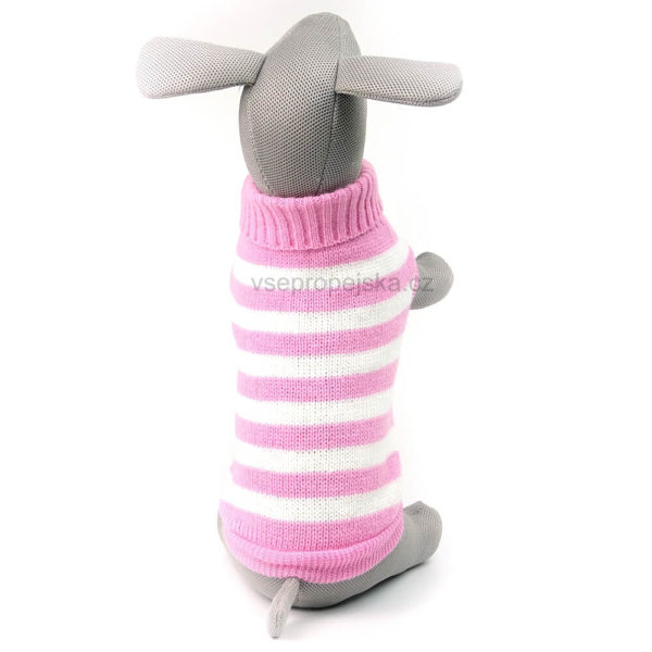 Vsepropejska Strip svetr pro psa s proužky Barva: Růžová