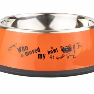 Vsepropejska Empty miska pro psa s tlapkami Barva: Oranžová