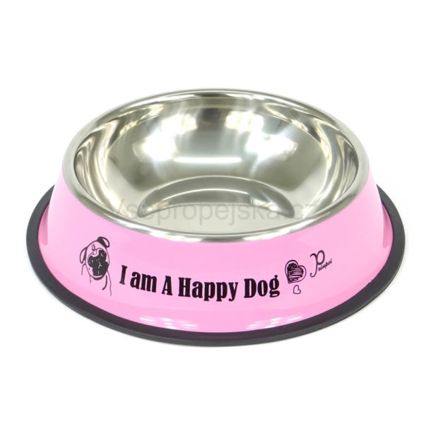 Vsepropejska Empty miska pro psa s tlapkami Barva: Růžová