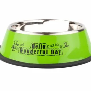 Vsepropejska Empty miska pro psa s tlapkami Barva: Zelená
