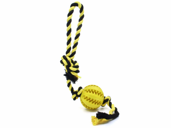 Vsepropejska Gila smyčka s dentálním míčkem pro psa Barva: Žlutá