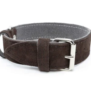 Velur kožený obojek pro psa | 13 – 48 cm Barva: Hnědá