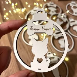 Vsepropejska Vánoční pes 8 ozdoby baňka Typ: Basenji