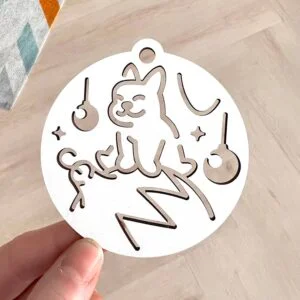 Vsepropejska Vánoční ozdoba s motivem psa 11 Barva: Bílá