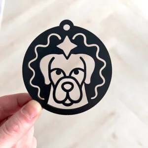 Vsepropejska Vánoční ozdoba s motivem psa 11 Barva: Černá