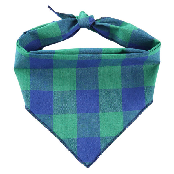 Vsepropejska Cedrik modro-zelený károvaný šátek pro psa Obvod krku: 24 - 44 cm