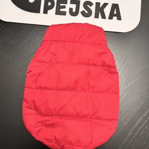 Vsepropejska Navy zimní bunda pro psa s kožíškem Barva: Červená