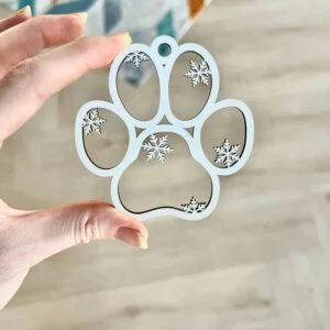 Vsepropejska Vánoční baňka s motivem psa 3 Barva: Bílá