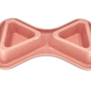 Vsepropejska Bamboo dvojitá bambusová miska pro psa Barva: Růžová