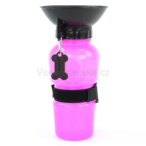 Vsepropejska Mug cestovní láhev pro psa 500 ml Barva: Růžová
