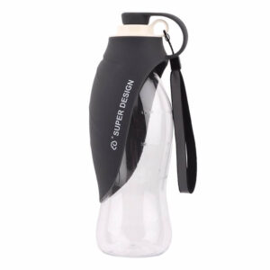 Vsepropejska Portable cestovní láhev pro psa se silikonovou miskou 580 ml Barva: Černá