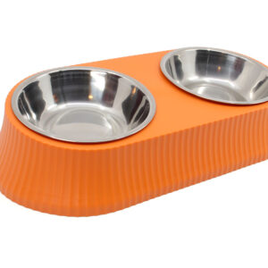 Vsepropejska Selma dvojitá miska pro psa Barva: Oranžová