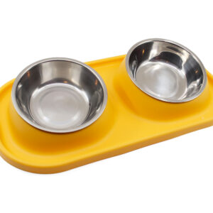 Vsepropejska Senta dvojitá vyvýšená miska pro psa Barva: Žlutá