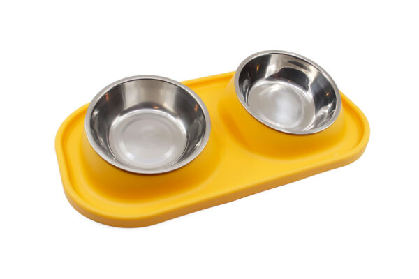Vsepropejska Senta dvojitá vyvýšená miska pro psa Barva: Žlutá