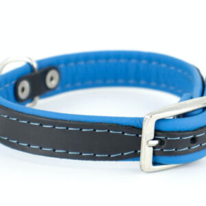 Vsepropejska Leather kožený obojek pro psa | 19 - 53 cm Barva: Modrá