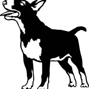 Vsepropejska Bulteriér 4 dřevěná dekorace na zeď Rozměr (cm): 38 x 36