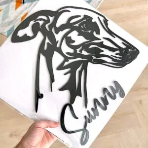 Vsepropejska Chrt dřevěná dekorace na zeď Rozměr (cm): 38 x 32