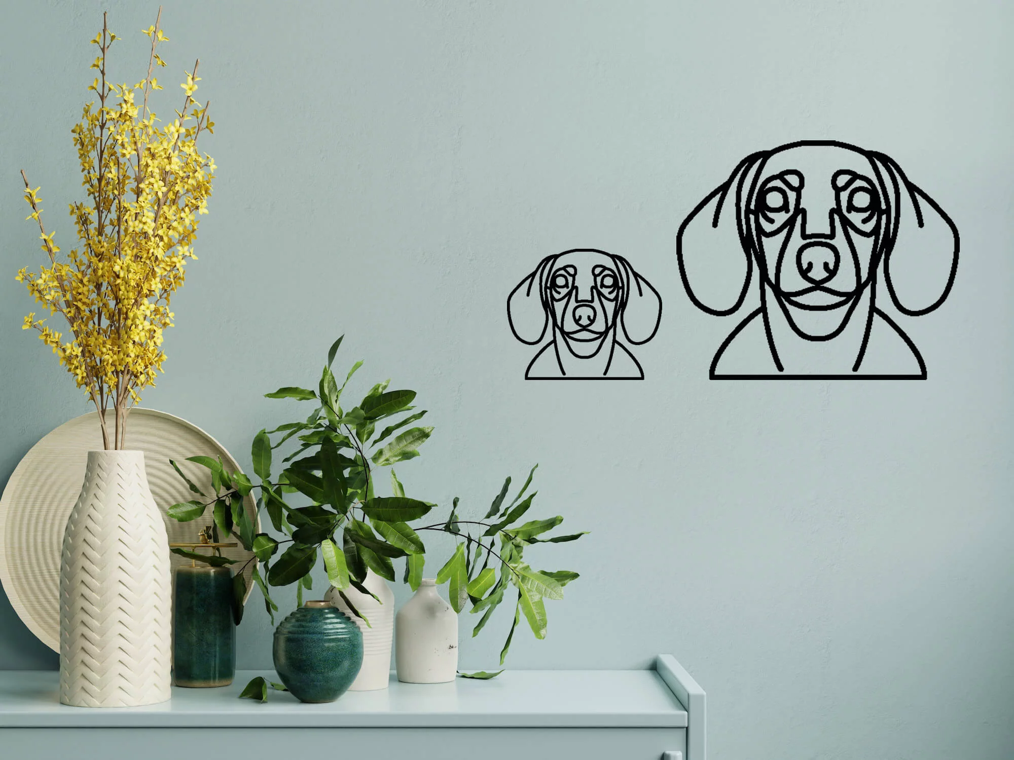 Vsepropejska Jezevčík dřevěná dekorace na zeď Rozměr (cm): 17 x 14