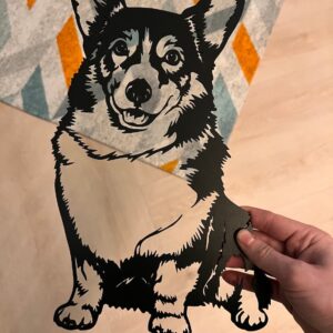 Vsepropejska Welsh Corgi Pembroke dřevěná dekorace na zeď Rozměr (cm): 38 x 26