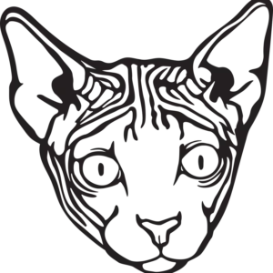 Vsepropejska Kočka Sphynx 2 dřevěná dekorace na zeď Rozměr (cm): 38 x 37