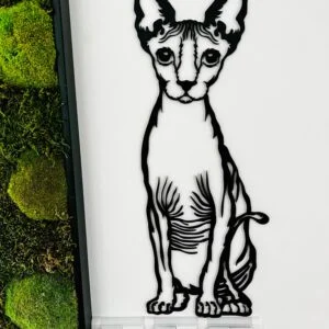 Vsepropejska Kočka Sphynx dřevěná dekorace na zeď Rozměr (cm): 38 x 18
