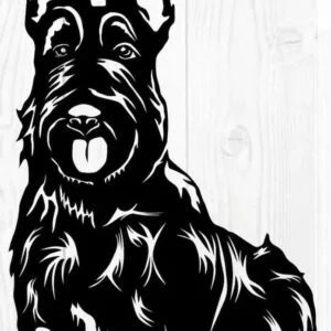 Vsepropejska Skotský teriér 2 dřevěná dekorace na zeď Rozměr (cm): 38 x 26