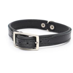 Vsepropejska Leather kožený obojek pro psa | 19 - 53 cm Barva: Černá