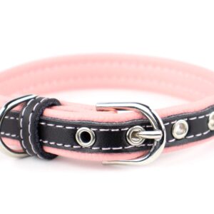 Vsepropejska Rose obojek pro psa | 22 - 34 cm Barva: Růžovo-černá