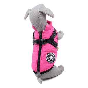 Vsepropejska Achar zimní bunda pro psa s postrojem Barva: Růžová