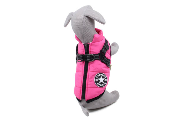 Vsepropejska Achar zimní bunda pro psa s postrojem Barva: Růžová