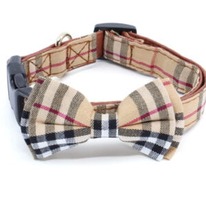 Vsepropejska Luky obojek s motýlkem | 24 - 55 cm Barva: Béžová