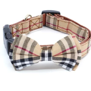 Vsepropejska Luky obojek s motýlkem | 24 - 55 cm Barva: Béžová