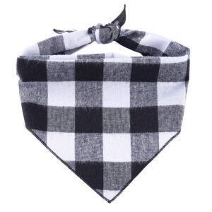 Vsepropejska Cliff černo-bílý károvaný šátek pro psa Obvod krku: 24 - 44 cm