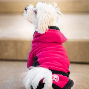 Vsepropejska Cool fleecová mikina pro psa s kapsičkou Barva: Růžovo-černá