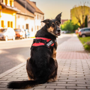 Vsepropejska Security červený postroj pro psa | 51 – 115 cm Barva: Červená