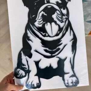 Vsepropejska Anglický buldok 6 dřevěná dekorace na zeď Rozměr (cm): 38 x 25