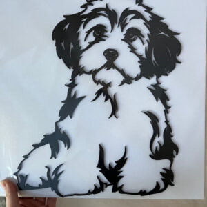 Vsepropejska Bišonek dřevěná dekorace na zeď Rozměr (cm): 38 x 31