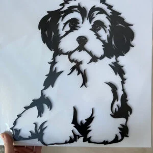 Vsepropejska Bišonek dřevěná dekorace na zeď Rozměr (cm): 38 x 31