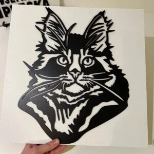 Vsepropejska Mainská mývalí kočka 4 dřevěná dekorace na zeď Rozměr (cm): 38 x 30