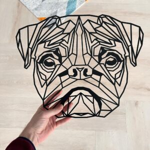 Vsepropejska Mops 4 dřevěná dekorace na zeď Rozměr (cm): 38 x 30